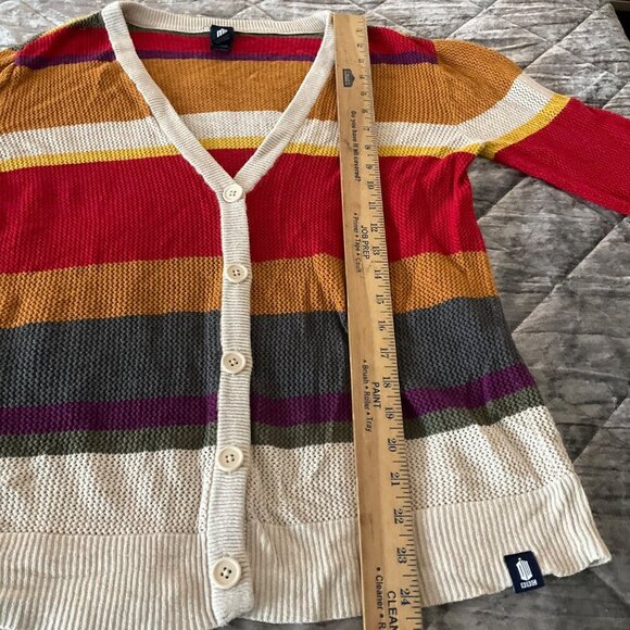Hot Topic Doctor Who Forth Colorful Striped Cardigan Sweater knit  Button Front - Picture 10 of 12